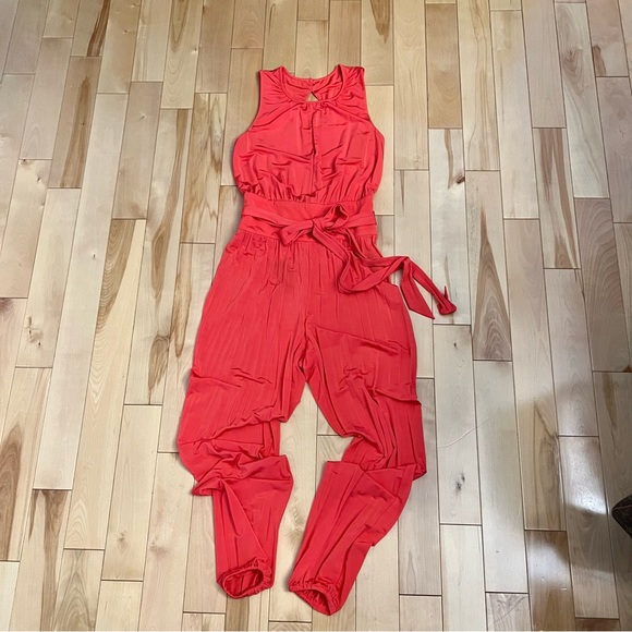 Vermillion belted jumpsuit - Picture 3 of 14